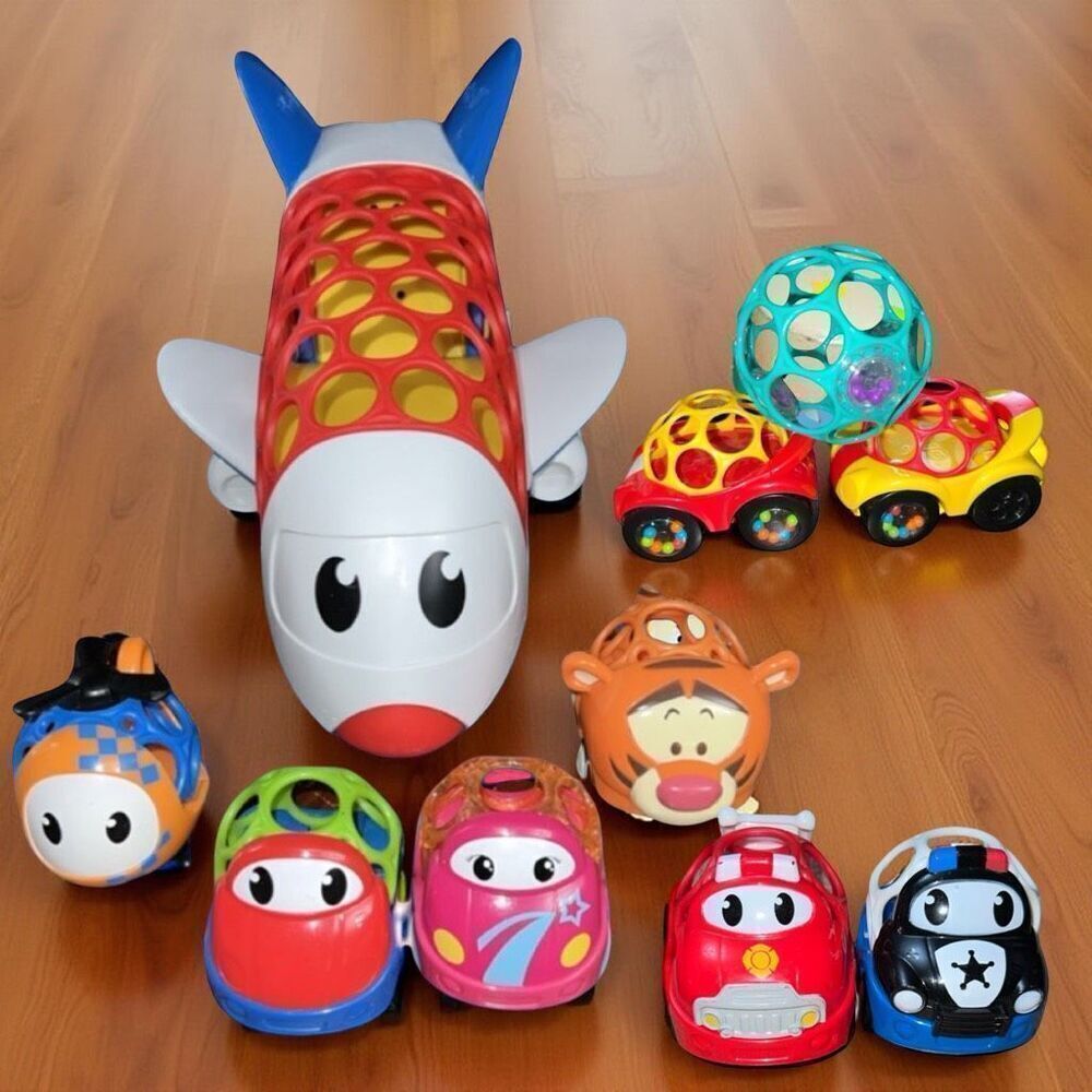 10 PC OBall Go Grippers Toddler Lot Airplane Tigger Police Fire Helicopter MORE!